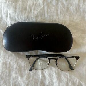 Ray Ban Eyeglasses Frame RB 6375 2861 Black Silver Rim FRAMES and Case